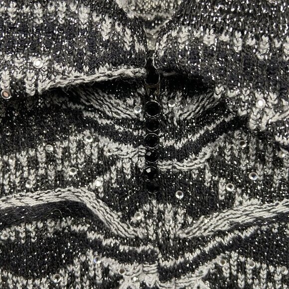 ST. JOHN Evening by Marie Gray Black White Rhinestones Embellished Jacket Size 4 - Picture 2 of 10